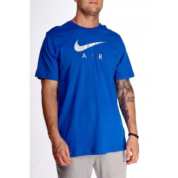 NEW Nike Air T-Shirt Short Sleeves Crew Neck Swoosh Royal Blue Mens Large - Picture 1 of 5